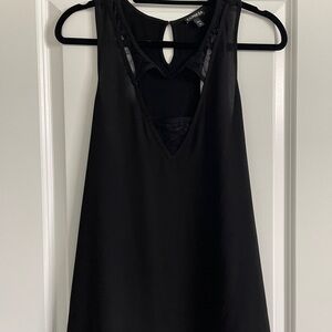 Express Black Lace Detail Top